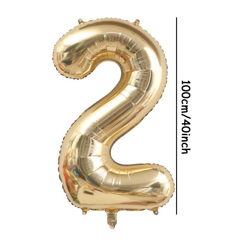 1pc 40inch Platinum Colour Number Balloons Figure Helium Balloon Digit Globos Birthday Party Decorations Supplies