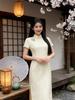 Pure and elegant new Chinese-style young girl's daily cheongsam spring and summer new combed cotton lint single-layer cheongsam skirt