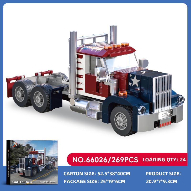 

Серия грузовиков Joy Brick Transportation: Автомобиль-полуприцеп из строительных блоков для мальчиков - Игрушка-конструктор с мелкими деталями