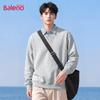 Baleno Men's Oversized Fake Two-Piece Plaid Collar Sweatshirt