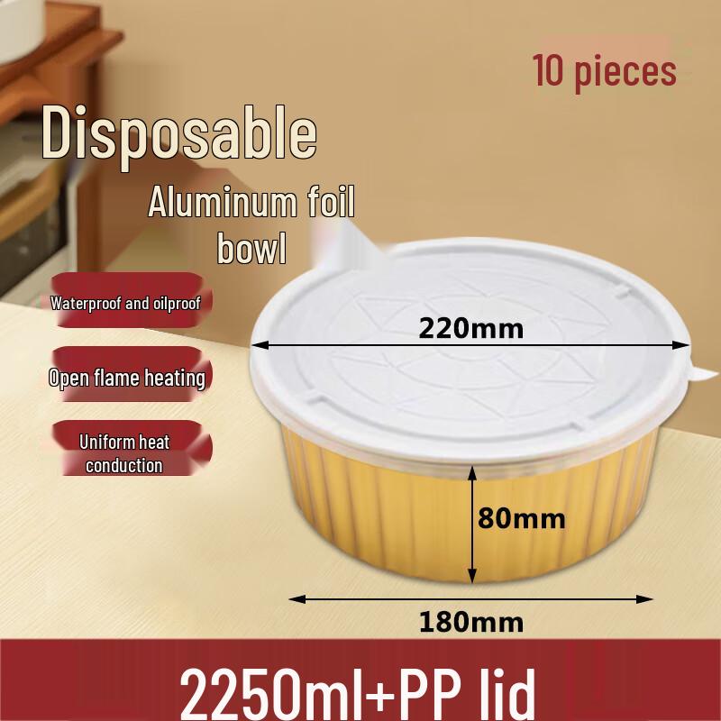 Homeglen Disposable Round Aluminum Foil Meal Prep Containers