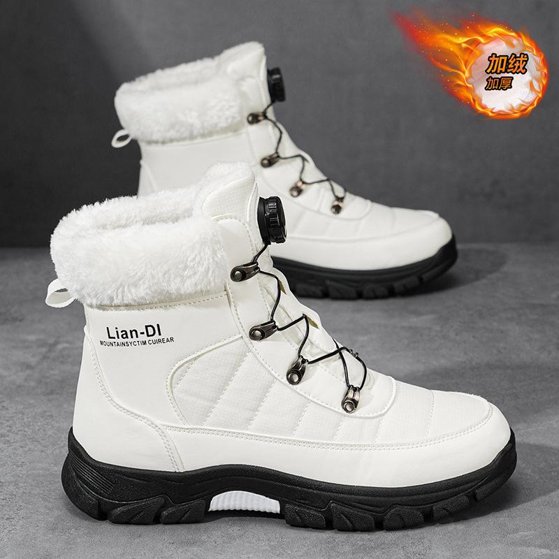 Warm snow boots piled thickened cotton boots outdoor skiing waterproof and non-slip cotton shoes Martin boots