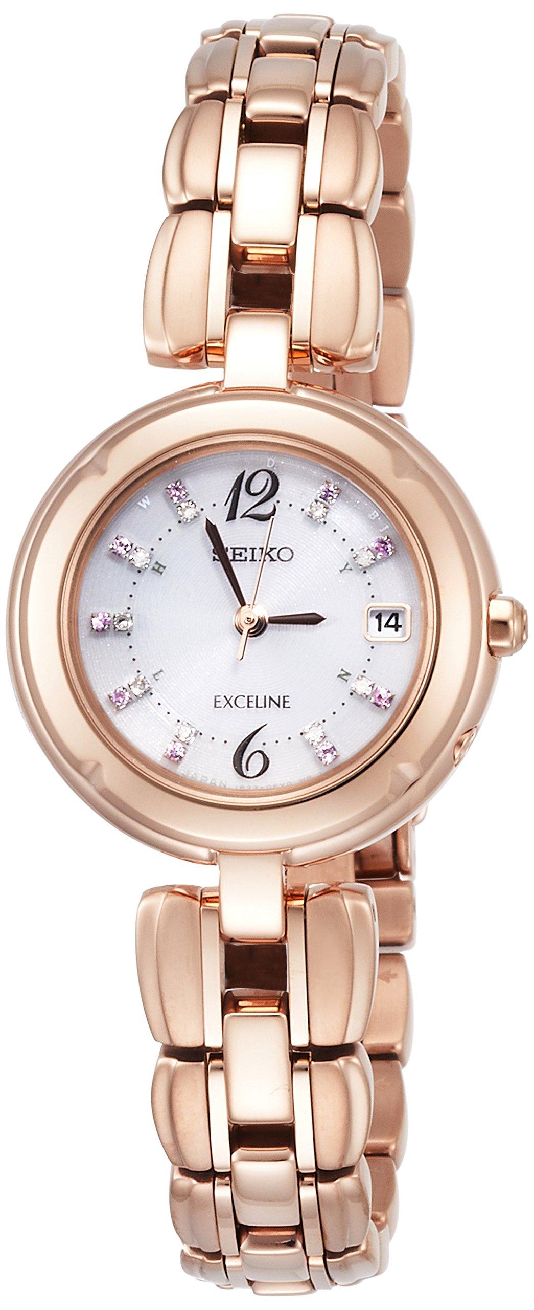 

Wristwatch Excelline SAKURA Blooming Limited 300 Pieces Solar Radio Diamond Dial SWCW130 Pink Gold [Seiko Watch] (Sakura) Women s