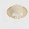 French Sweet Bowknot Straw Hat With Large Brim For Summer Beach Vacation Sun Protection