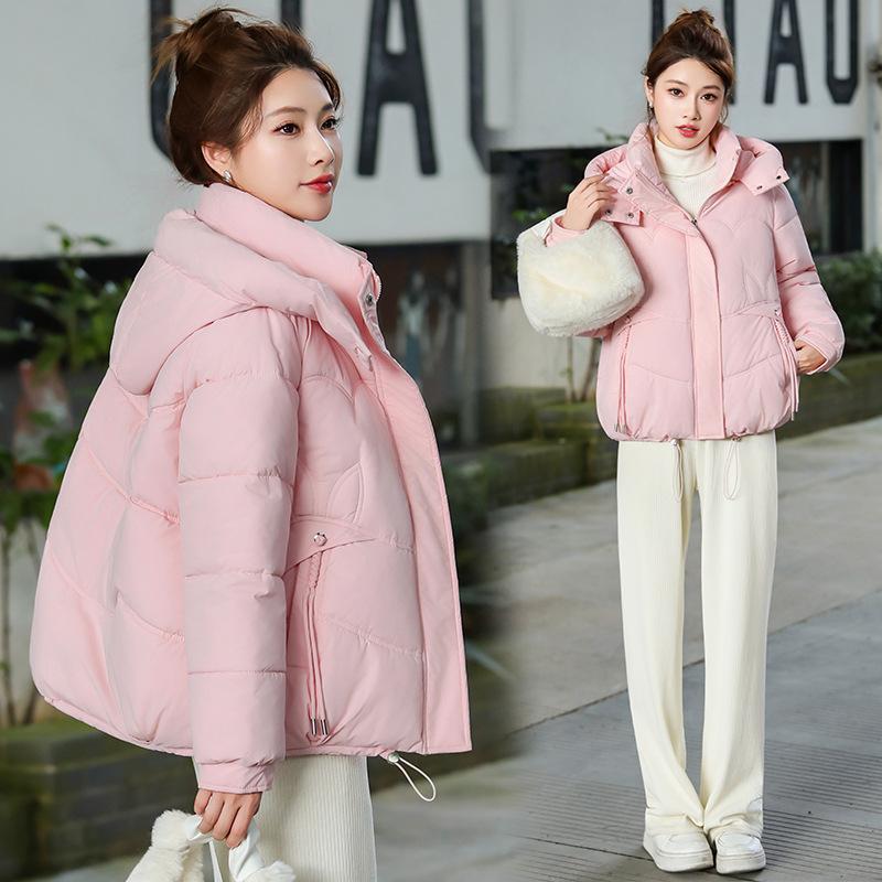 New Short Cotton-padded Women's Winter Warm Hooded Windproof Cotton-padded Jacket Loose and Thickened Fashion Jacket