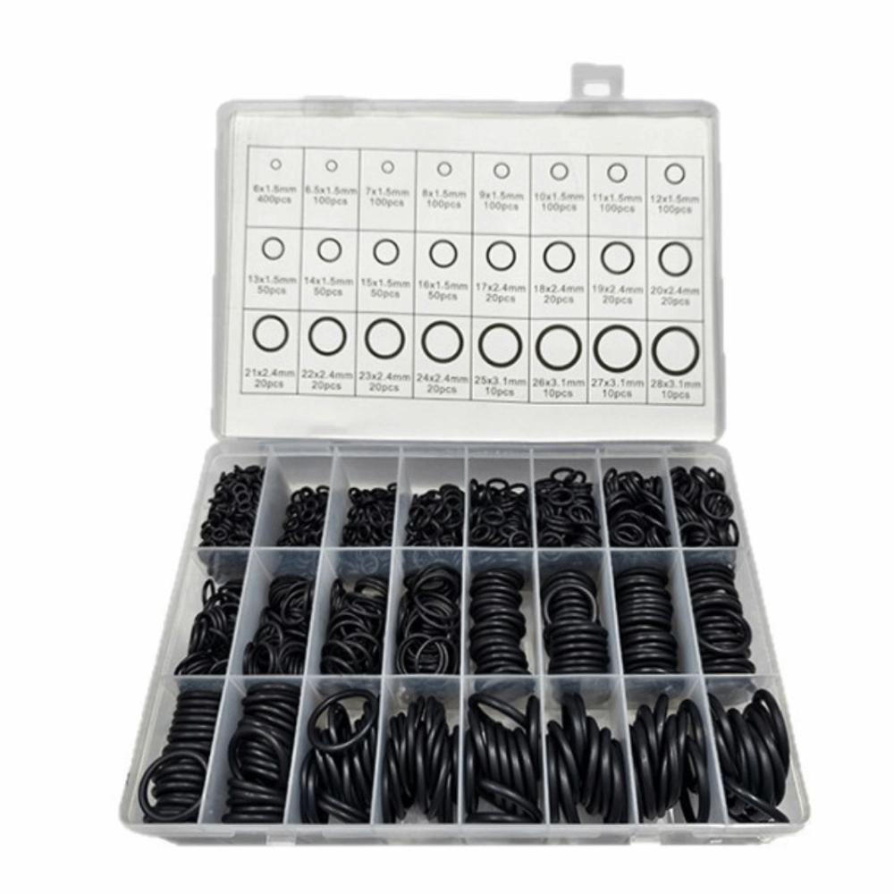 1500Pcs Oil Resistance Rubber O-Rings Gasket Sealing Car O-Ring Rubber Ring Kit Valve Sealing 1500Pcs/Set