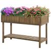 Wooden Herb Planter Raised Bed Container Garden Plant Stand Bed 8 Boxes 110L X 46W X 76Hcm Brown