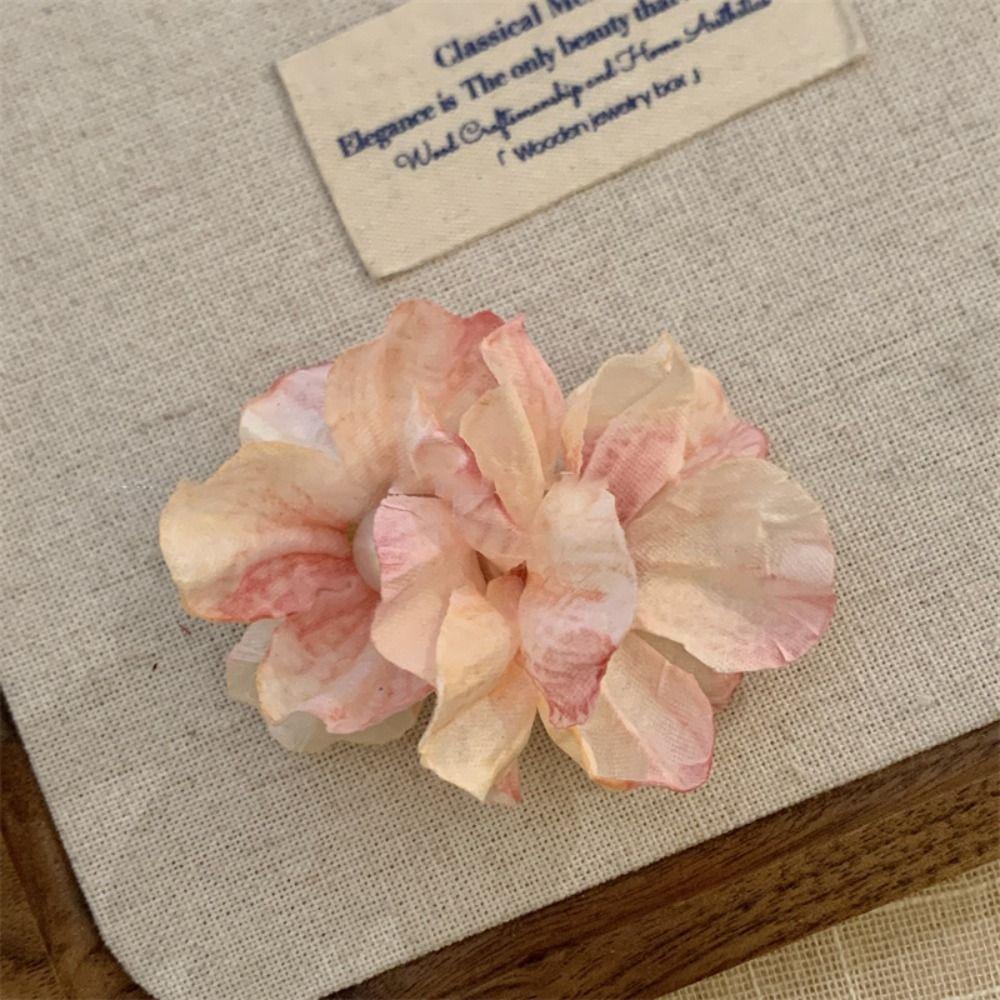 

Ретро-градиентная цветная заколка для волос, весна-лето, заколка для боковой челки, имитирующая цветок пиона, заколка для волос с когтями светло-розовый