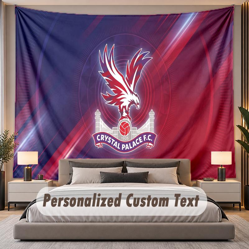 Custom Name Text Tapestry Crystal Palace Personalized Polyester Wall Tapestry For Bedroom And Room