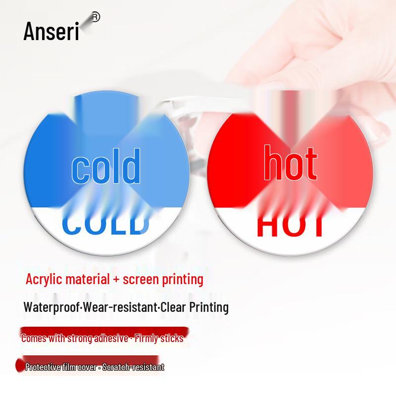 Acrylic Cold & Hot Water Faucet Labels