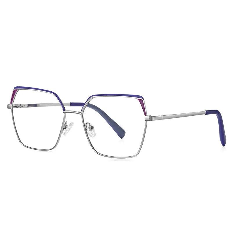 New Personality Anti-blue Light Glasses Square Frame Metal Ins Style Women's Flat Frame