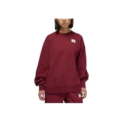 Relaxed Fleece Crew Neck Sweatshirt Women Tops Cherry-Red DQ4600-645