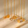 Luxury Vintage Women Pendant Necklace Stainless Steel Trendy 18k Gold Pendant Necklace