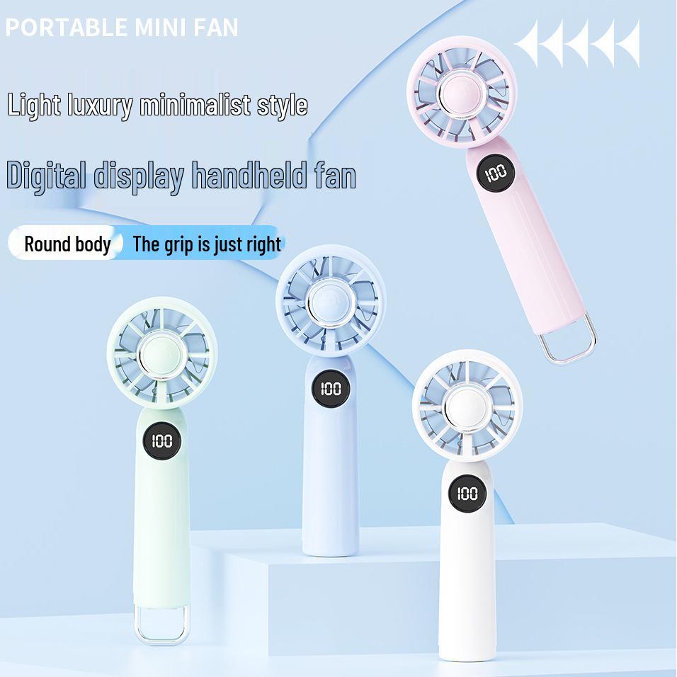 USB Rechargeable Portable Mini Fan with Strong Wind and Hook - Ideal for Outdoor Use and Student Gifts