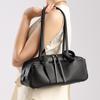 Winter First Layer Cowhide Bowling Armpit Bag Shoulder Bag Toast Bag Pillow Bag Large Capacity Commuter Leather Women's Bag