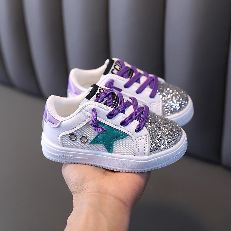 Girls' Sequin Casual Shoes - New Spring/Autumn Style, Soft Bottom, Fashion Sports Shoes