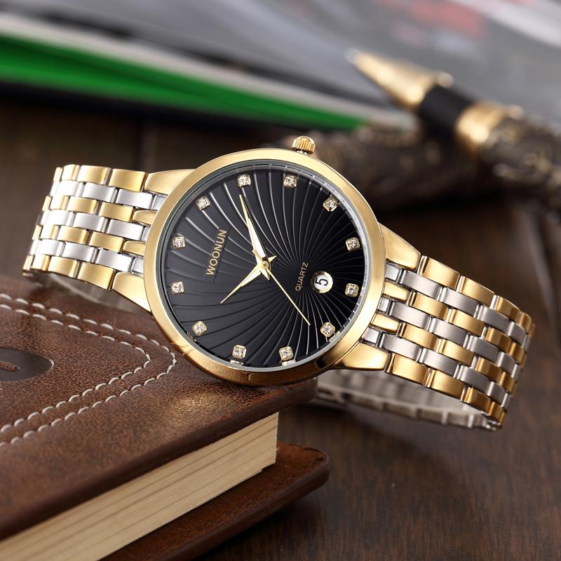 Mens Watches Top Brand Luxury Quartz Diamond Watches For Men Gold Watch Men Stainless Steel Ultra Thin Relogio Masculino