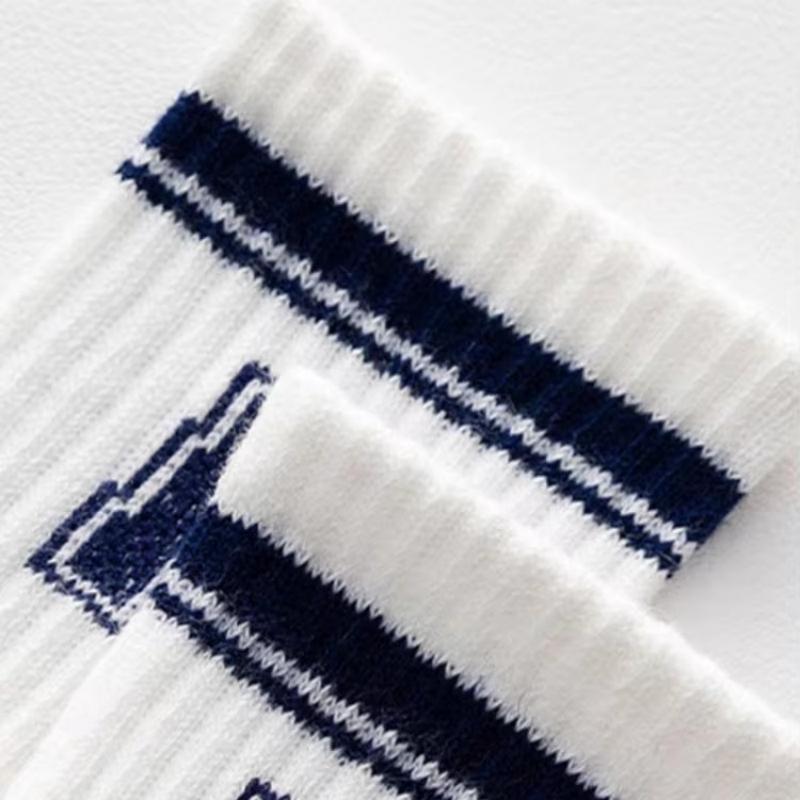 5Pairs/Set Kids Boy Girl Sport Socks Cotton Striped Toddler Middle Tube Sock for Spring Autumn