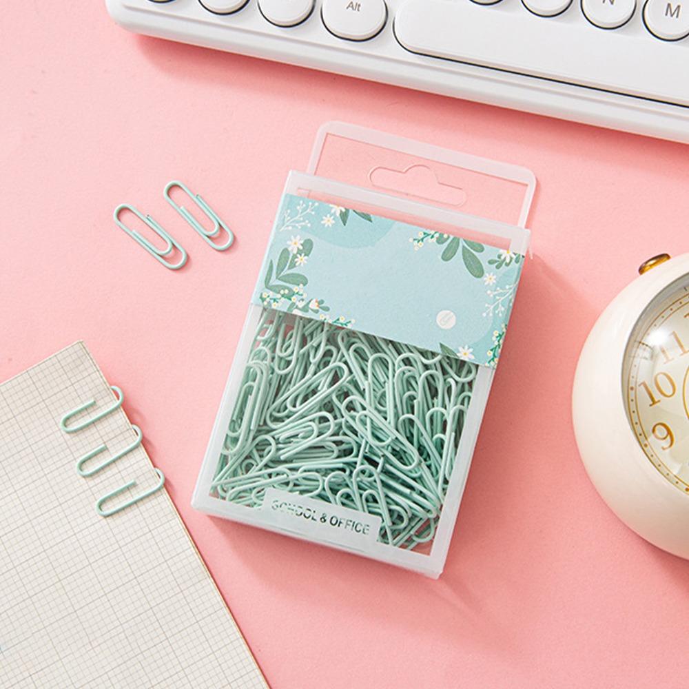 70 Pcs Pink/ Purple/ Green Paper Clips 50mm Length Portable Paper Clips Office Paper Clips Papers