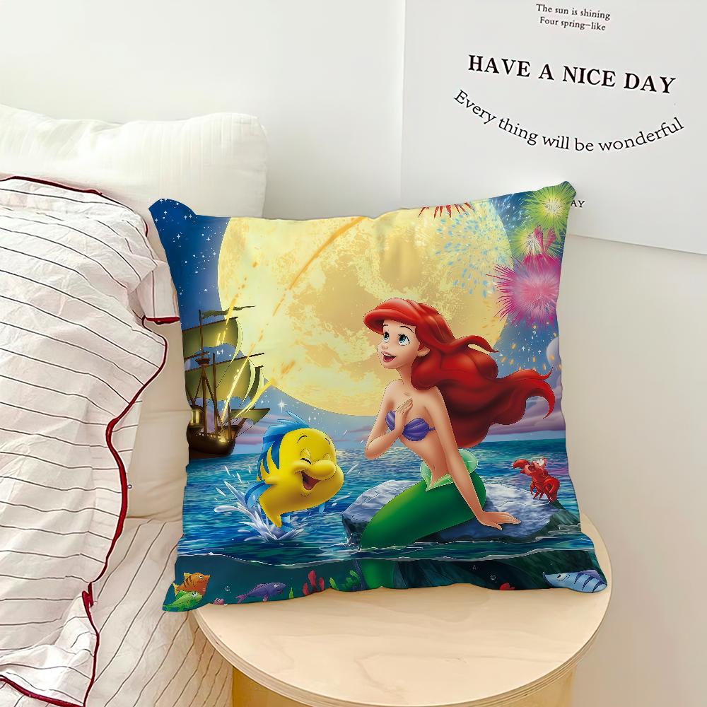 Zeichentrickfilm süße Kunst Die k-Kleine m-Meerjungfrau dn Bequeme weiche Kissenhülle für Sofa Wohnzimmer Heimdekoration Schutzhüllen
