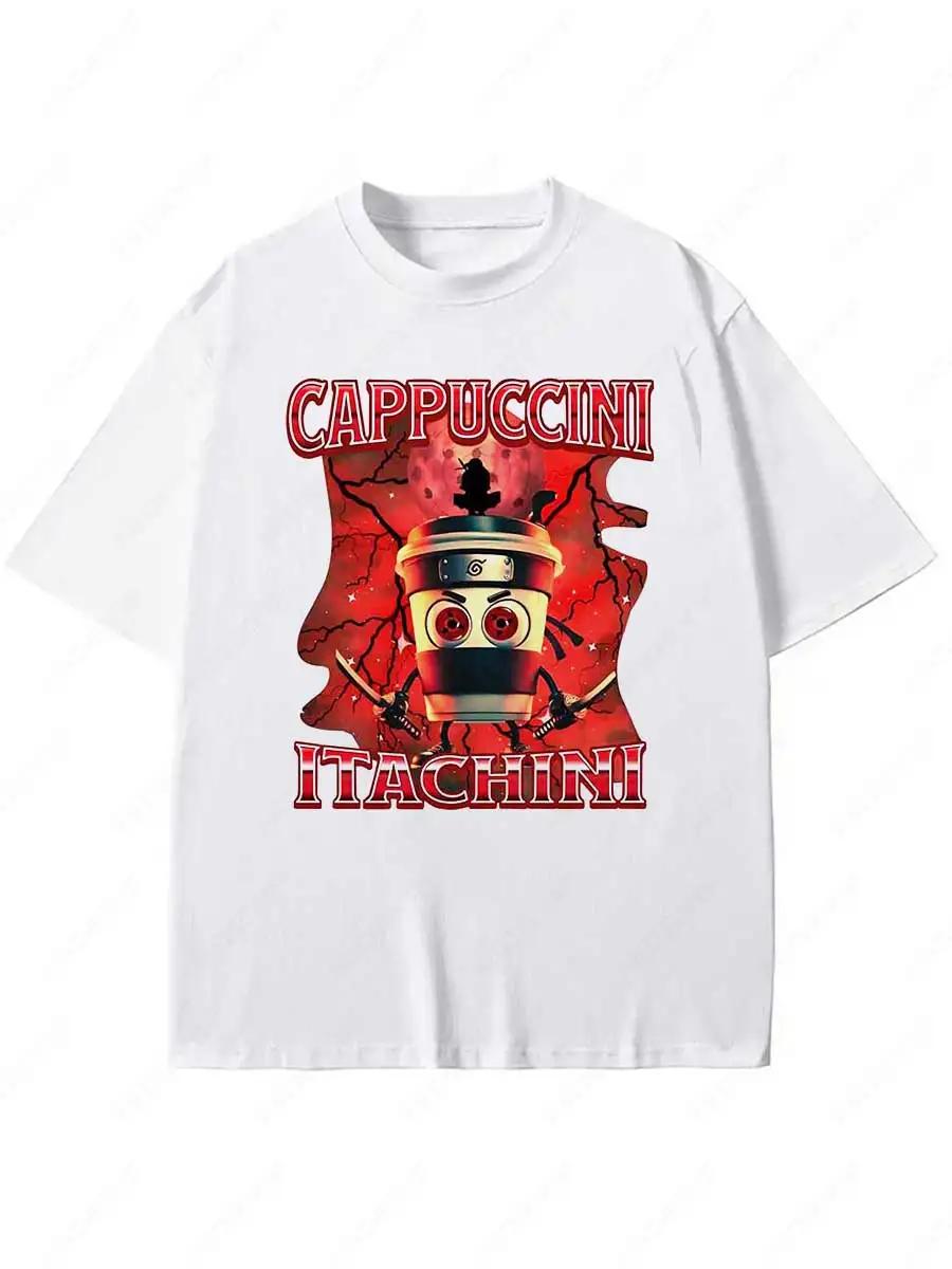 Cappuccino Assassin Retro Italian Meme Graphic T-Shirt Cotton for Unisex Summer Soft Loose O-Neck Short Sleeve P93 4XL