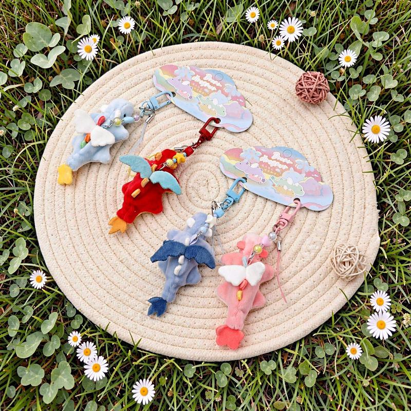 A Pair of Sky Dream Dragon/Flying Dragon Plush Hanging Toys Multicolor Dinosaur Soft Stuffed Dolls Decorative Gift