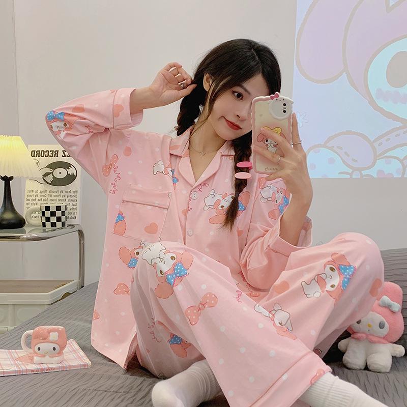 

Strawberry Print Long-Sleeve Pajama Set L (100-115 jin)