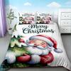 Duvet Cover 3-piece Christmas Themed Santa Claus Snowman Print (1 Duvet Cover+2 Pillowcases, No Core) Soft Bedding Set Soft Best