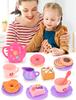 Children's Tea Party Set 27 Pcs Kitchen Role Play Pretend Teapot Teacup Dessert Cake Toy Girl Christmas Gift