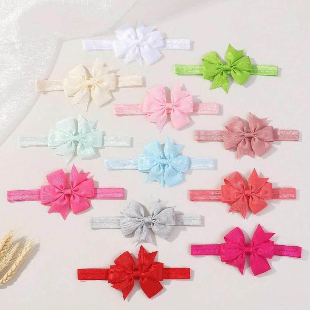 6pcs Baby Girl Headband Newborn Kids Children Rubber Bandage Bands Elastics Hair Accessory Hairbands  Bowknot Hair Accessories