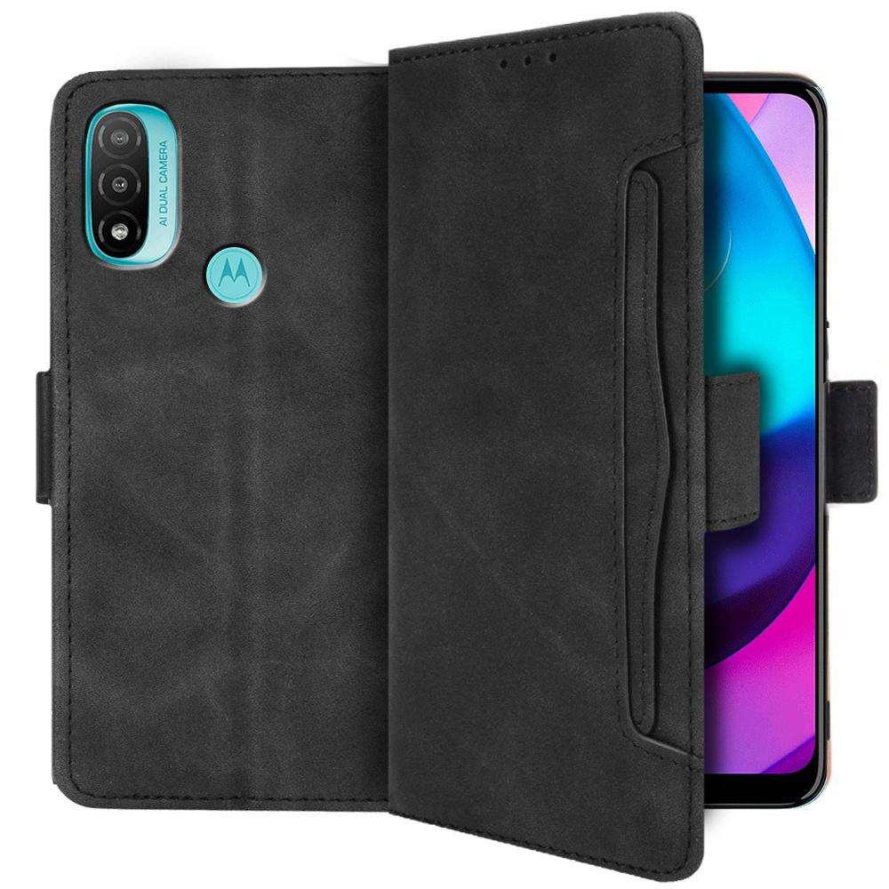 Flip Case for Motorola Moto E20/E30/E40, Card Slot, Black
