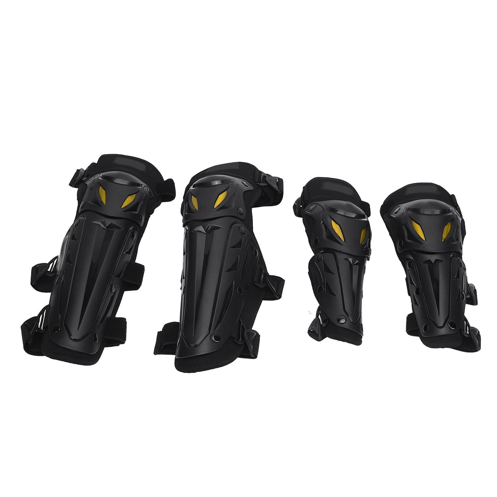 Motorcycle Knee Shin Guard Pads with Elbow Guard Elastic Strap Motocross Knee Armor for Dirtbike Racing