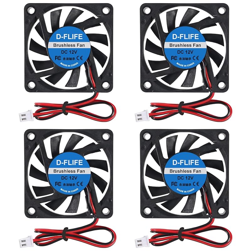 4pcs 12V 6010 Fan USB Brushless Cooling Fan 60mm x 10mm USB Fan 12V DC Brushless Cooling Fan 6010 for Computer CPU Heat Sink Cooling Cooler Fan (12V 12V 2Pin