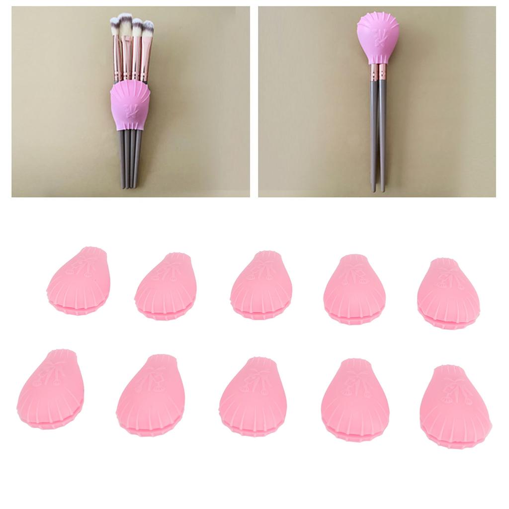 10pcs Eye Shadow Brush Covers Soft Silicone Dust Proof Makeup Brush Protector Covers