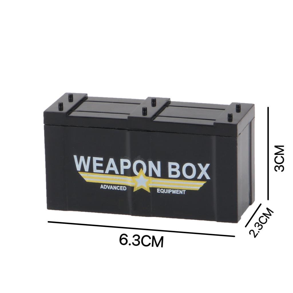 Military Weapon Box Building Block Doll Accessory Box Airdrop Box With Pattern Equipment Gun Ammunition Box Children'S Toy