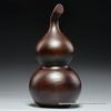 Ebony Wood Carved Gourd Ornament – Solid Wood Decoration for Living Room Table, Ideal Housewarming Gift.