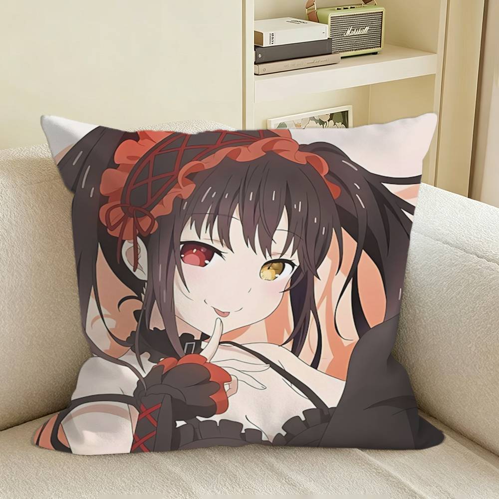 Date A Live Kurumi Tokisaki Square Sofa Pillow Cover Solid Color Living Room Home Decor Cushion Case