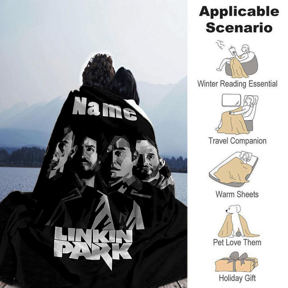 Customiz Name Personality Linkin Park Blanket Soft &Warm Sofa Office Bed Travel Lunch Break Blanket, Gift Suitable All Seasons
