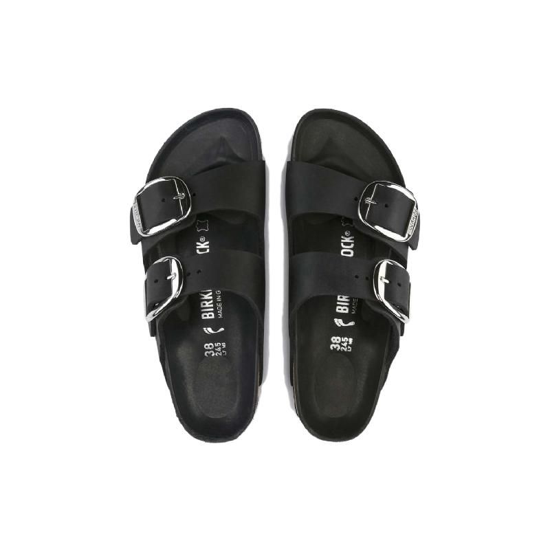 Birkenstock Arizona Big Buckle Oiled Leather Narrow Black Men Sneakers 1011075