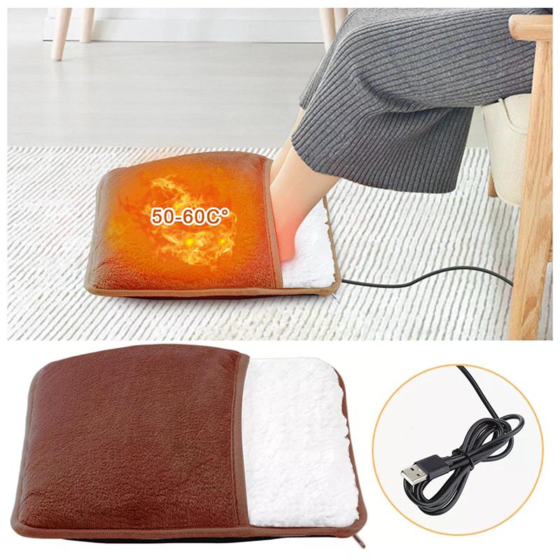 Foot Warmer USB Foot Heater Thermal Foot Heating Pad Soft Plush Warm Foot Cover Electric Heating Feet Warmer For Home Bedroom