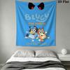 Bluey Cartoon Poster Wall Hanging Printed Fabric Blanket Decorative Tapestries for Bedroom Living Room Home Decor