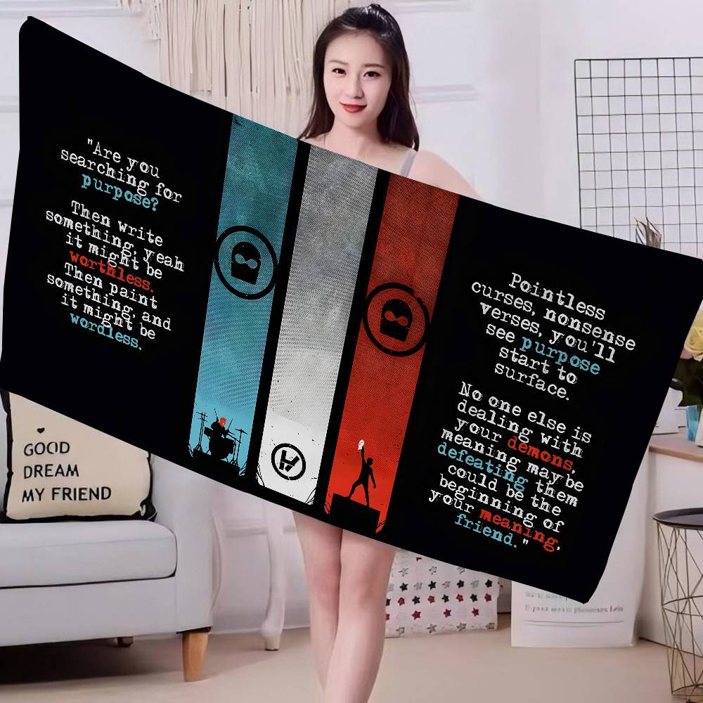 Popular T-Twenty One Pilot Band Big Microfiber Beach Towels Quick Dry Towel Sand Beach Towels Pool Towel for Travel Swim Pool