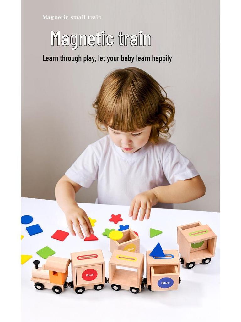 Wooden Shape & Color Recognition Train: Early Education Toy for Kids