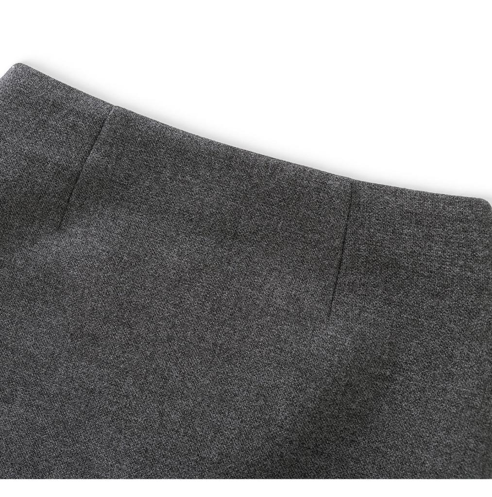 Women's Elegant Woolen Vest & Knit Base Layer with Back Slit Skirt Set