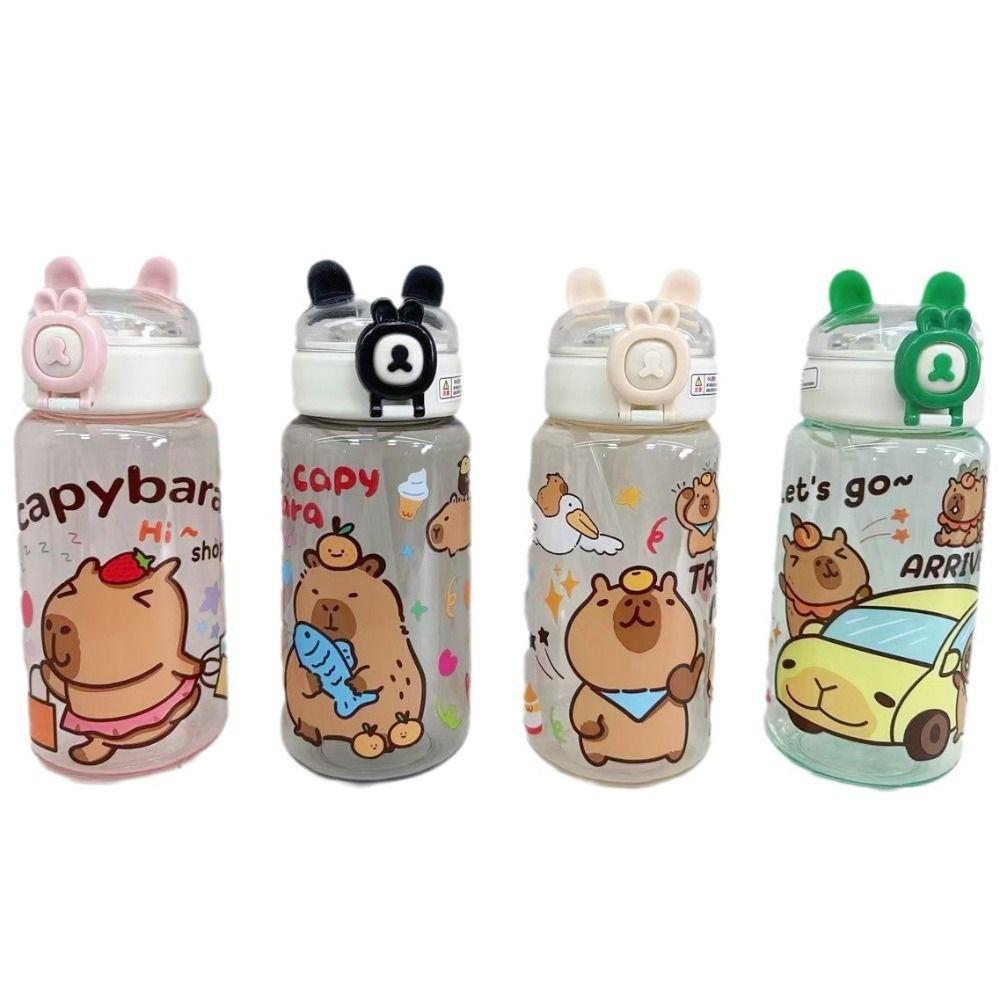 500ml Capybara Water Bottles Cartoon Capybara Drinking Bottle Drinkware Sport Water Bottle  Summer