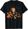 Halloween Skeleton Video Gamer Gaming Game Pumpkin T-Shirt