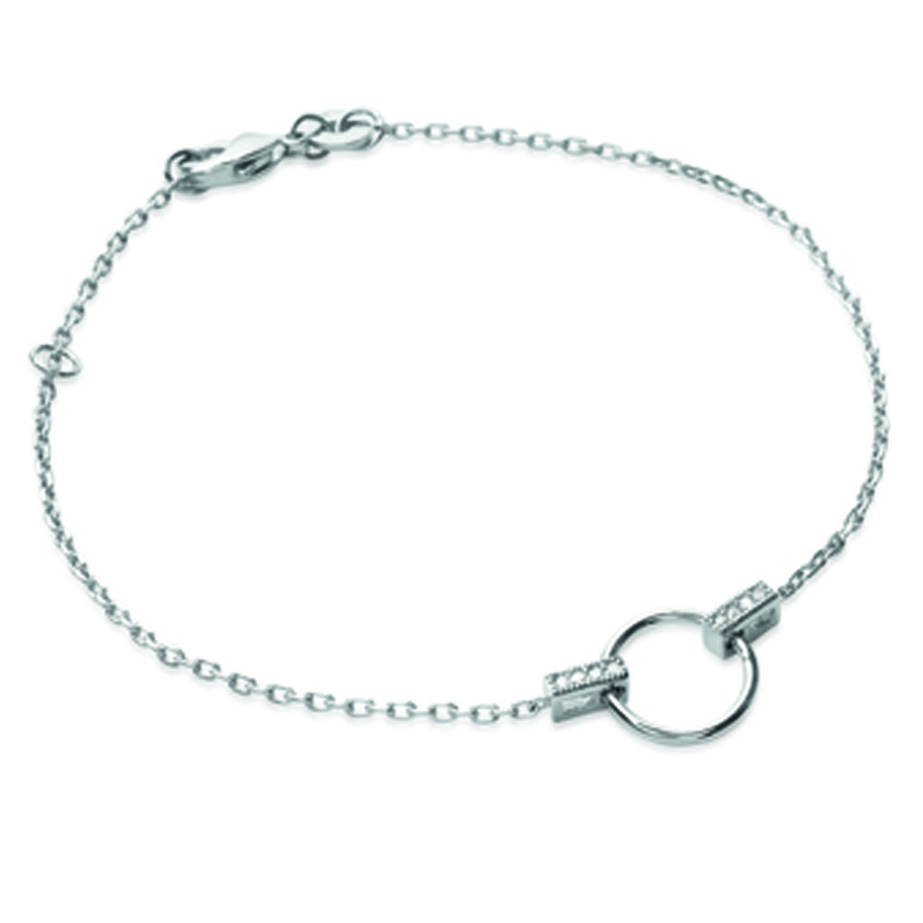 Les Trésors De Lily [L3890] - Stříbrný náramek 'Sissi' bílé stříbro (rhodiované) - 10 mm