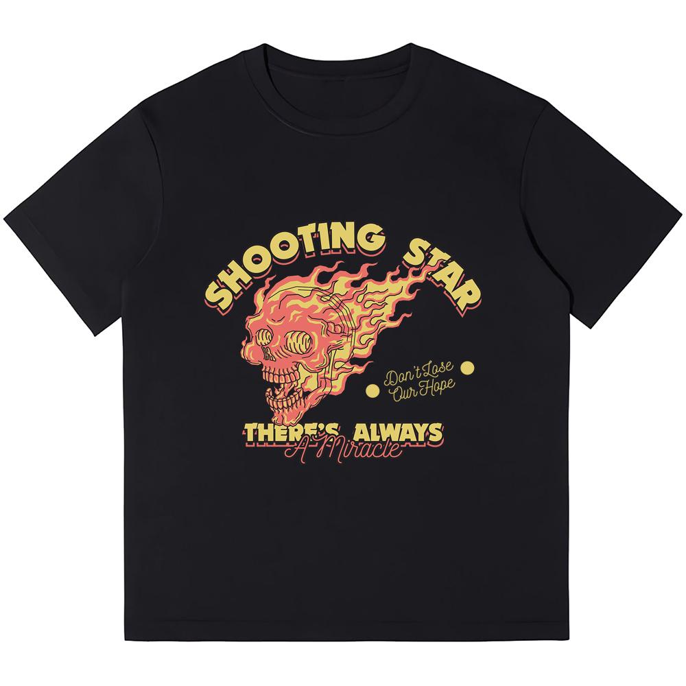 

230GSM плотный хлопок мужские футболки ретро эмблема огонь череп голова печать ретро панк футболка Harajuku повседневная уличная одежда футболки