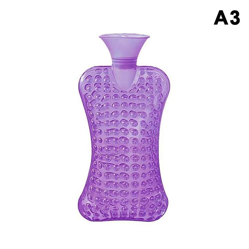 Portable Pvc Hot Water Bottle 3D Raised Dot Leak-Proof Hot Water Bag 1800Ml Explosion-Proof Massage Hot Water Bottle Pain Relief