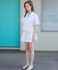 Michikoleondeonkosino Collared Cotton Jumpsuit White